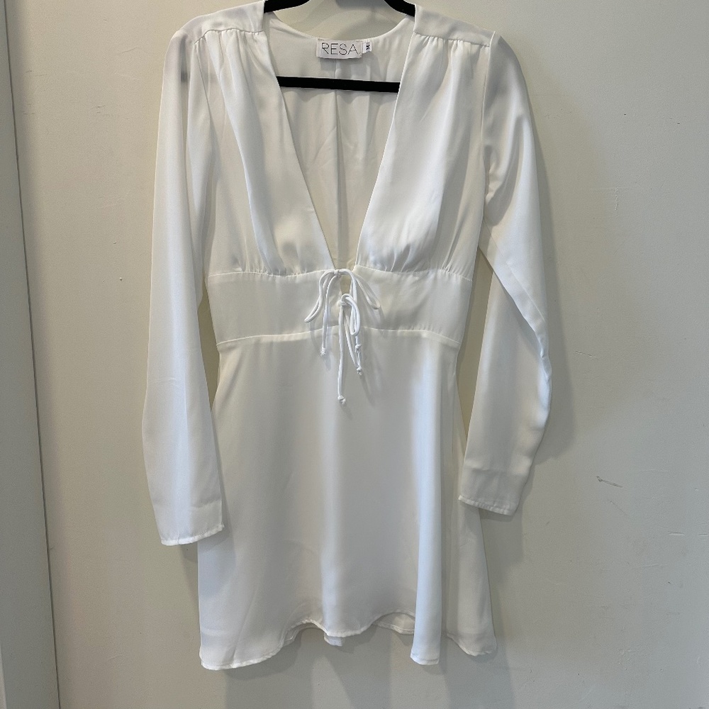 RESA LONG SLEEVE SILK SHORT DRESS